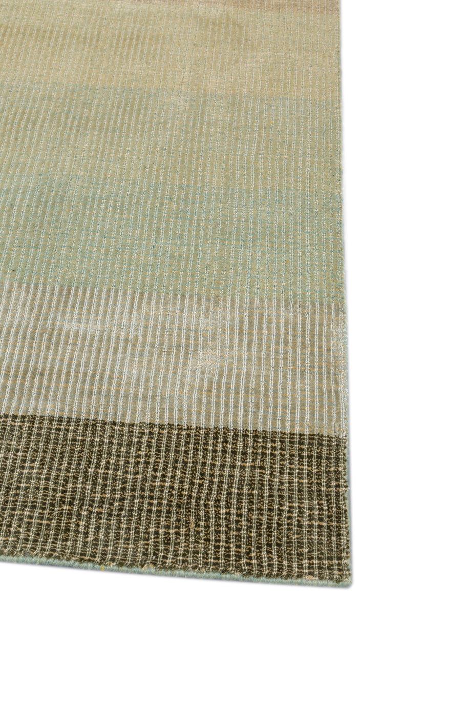Carpet For Living room 6X9 Feet Green Wool & Viscose Rectangle Solid Rug - I MEAN DESIGN