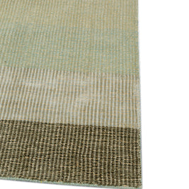 Carpet For Living room 6X9 Feet Green Wool & Viscose Rectangle Solid Rug