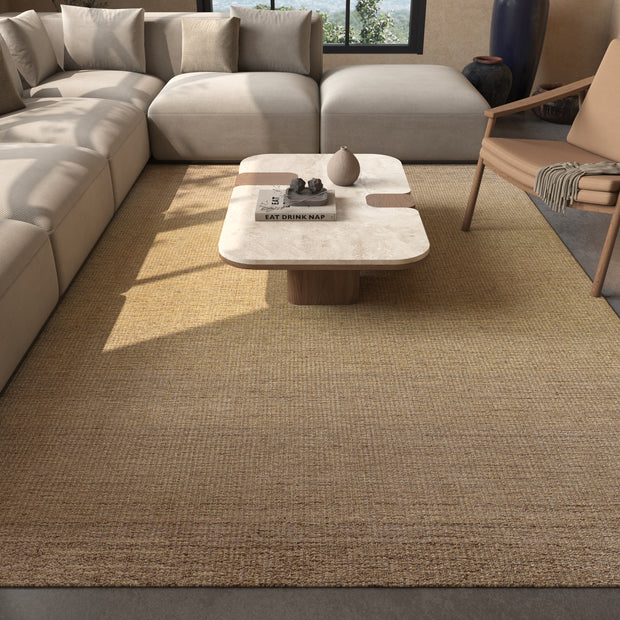 Carpet For Living room 6X9 Feet Gold Wool & Viscose Rectangle Solid Rug