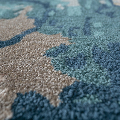 Carpet For Living room 4x6 Feet Ivory Wool and Viscose Rectangle Abstract Rug