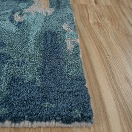 Carpet For Living room 4x6 Feet Ivory Wool and Viscose Rectangle Abstract Rug