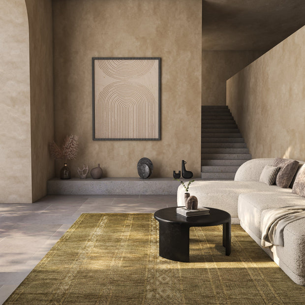 Carpet For Living room 8X10 Feet Green Wool Rectangle Vintage and Distressed Rug