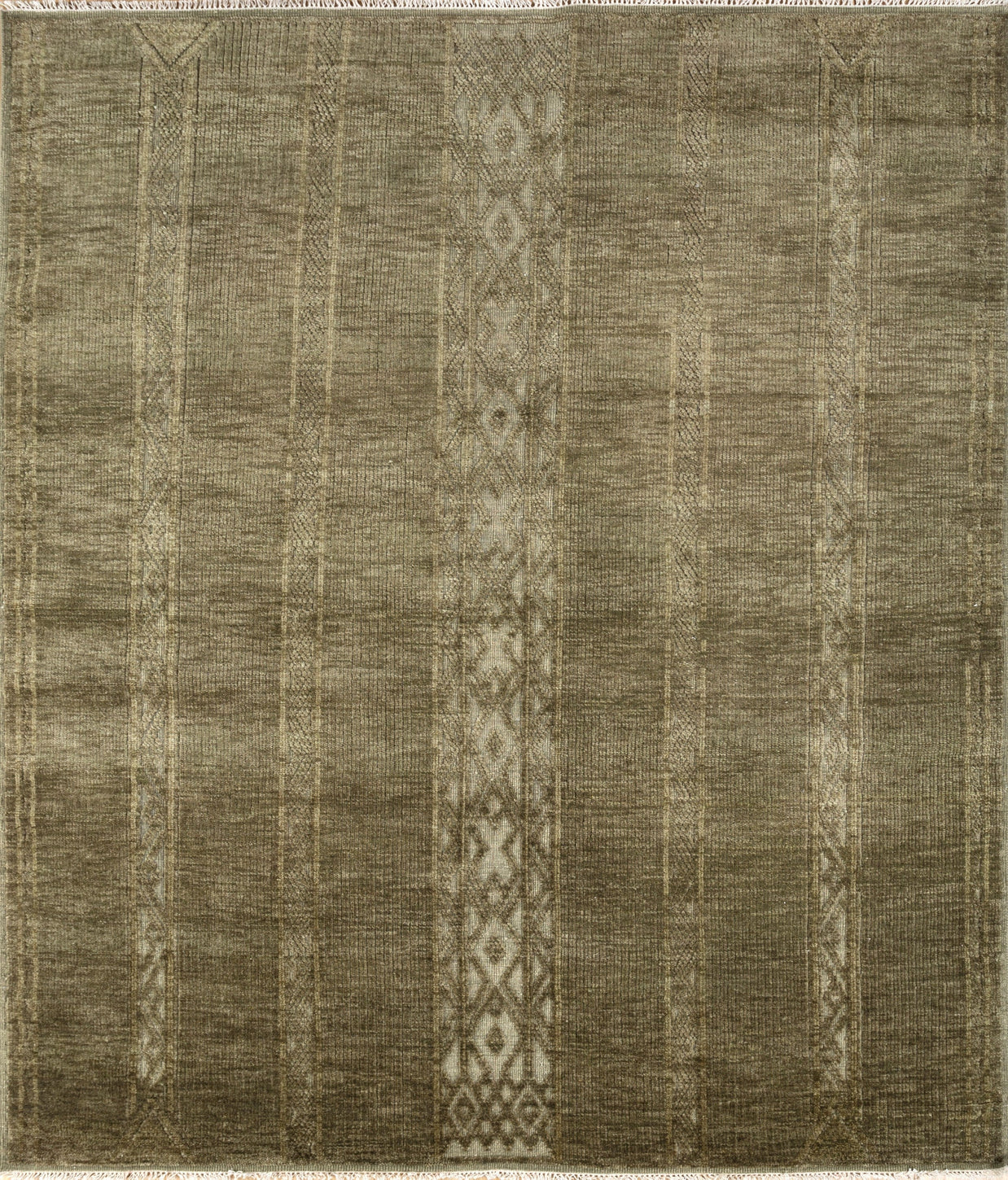 Carpet For Living room 8X10 Feet Green Wool Rectangle Vintage and Distressed Rug