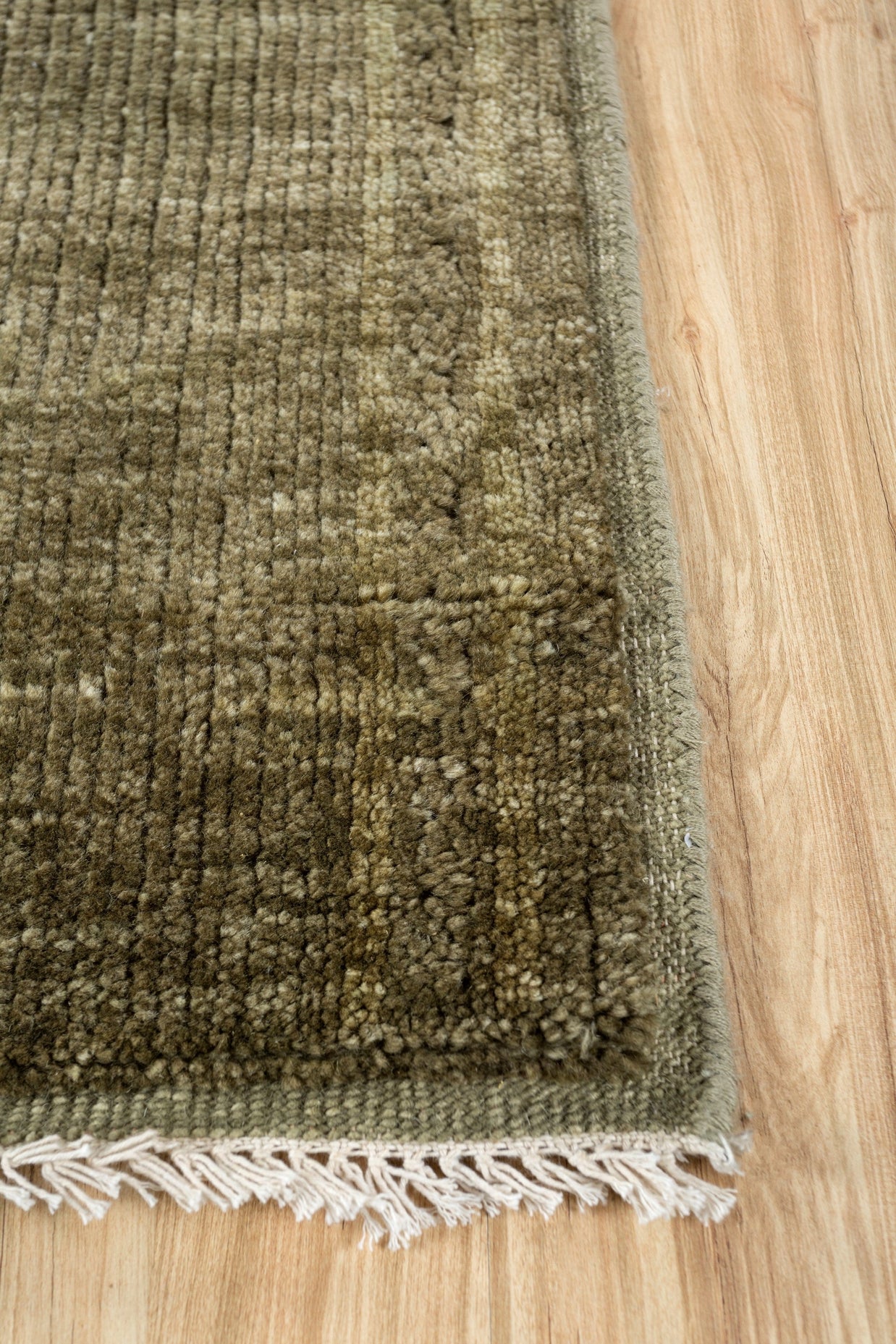 Carpet For Living room 8X10 Feet Green Wool Rectangle Vintage and Distressed Rug