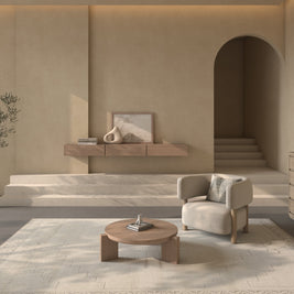 Carpet For Living room 6x9 Feet Ivory Wool and Tencil Rectangle Oriental and Traditional Rug