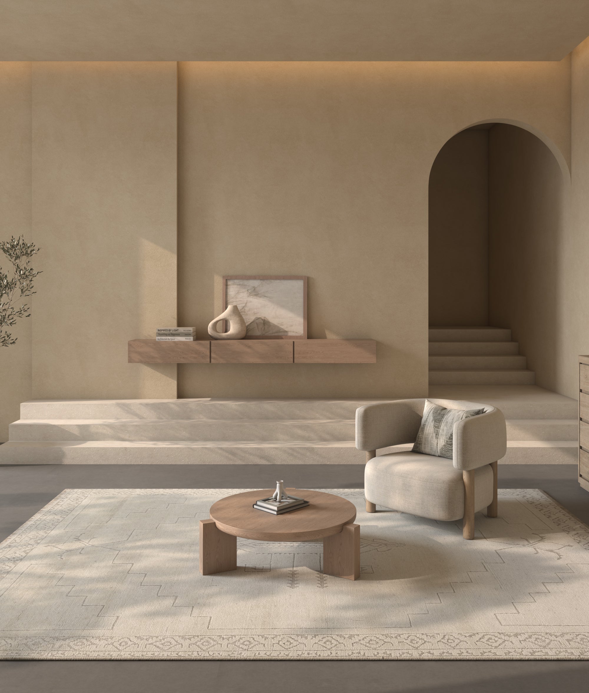 Carpet For Living room 6x9 Feet Ivory Wool and Tencil Rectangle Oriental and Traditional Rug