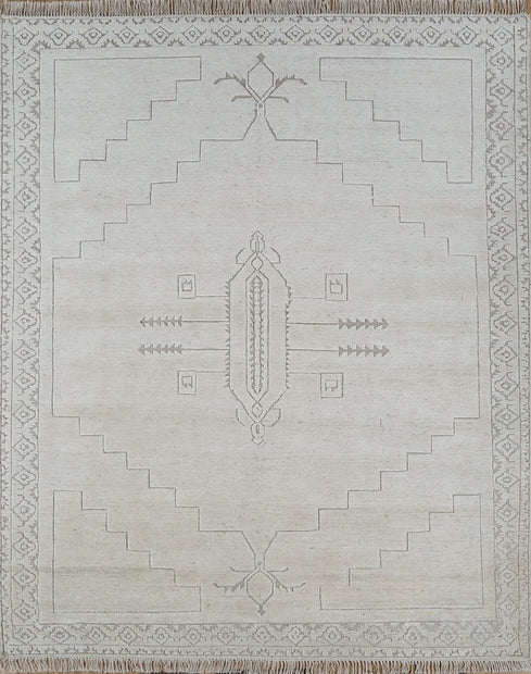 Carpet For Living room 6x9 Feet Ivory Wool and Tencil Rectangle Oriental and Traditional Rug