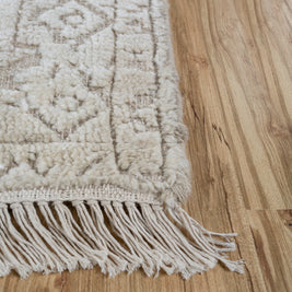 Carpet For Living room 6x9 Feet Ivory Wool and Tencil Rectangle Oriental and Traditional Rug