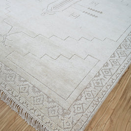 Carpet For Living room 6x9 Feet Ivory Wool and Tencil Rectangle Oriental and Traditional Rug
