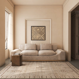 Carpet For Living room 6x9 Feet Ivory Wool Rectangle Moroccan and Tribal Rug