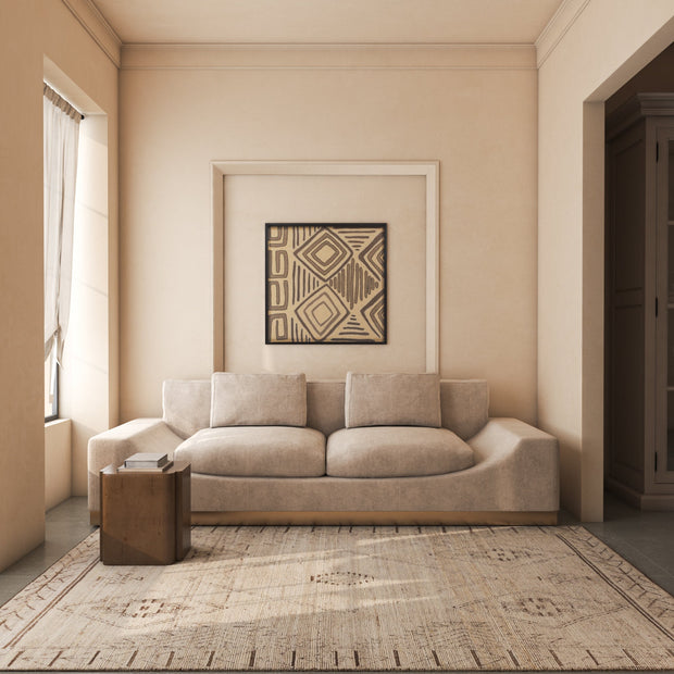 Carpet For Living room 6x9 Feet Ivory Wool Rectangle Moroccan and Tribal Rug