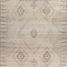 Carpet For Living room 6x9 Feet Ivory Wool Rectangle Moroccan and Tribal Rug