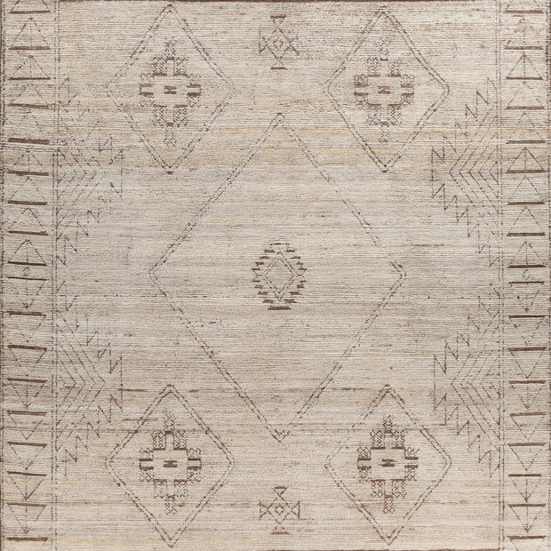 Carpet For Living room 6x9 Feet Ivory Wool Rectangle Moroccan and Tribal Rug