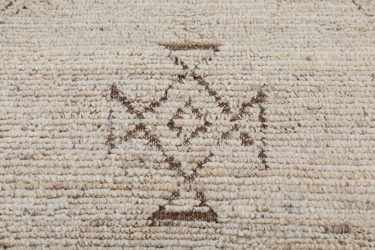 Carpet For Living room 6x9 Feet Ivory Wool Rectangle Moroccan and Tribal Rug