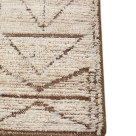 Carpet For Living room 6x9 Feet Ivory Wool Rectangle Moroccan and Tribal Rug