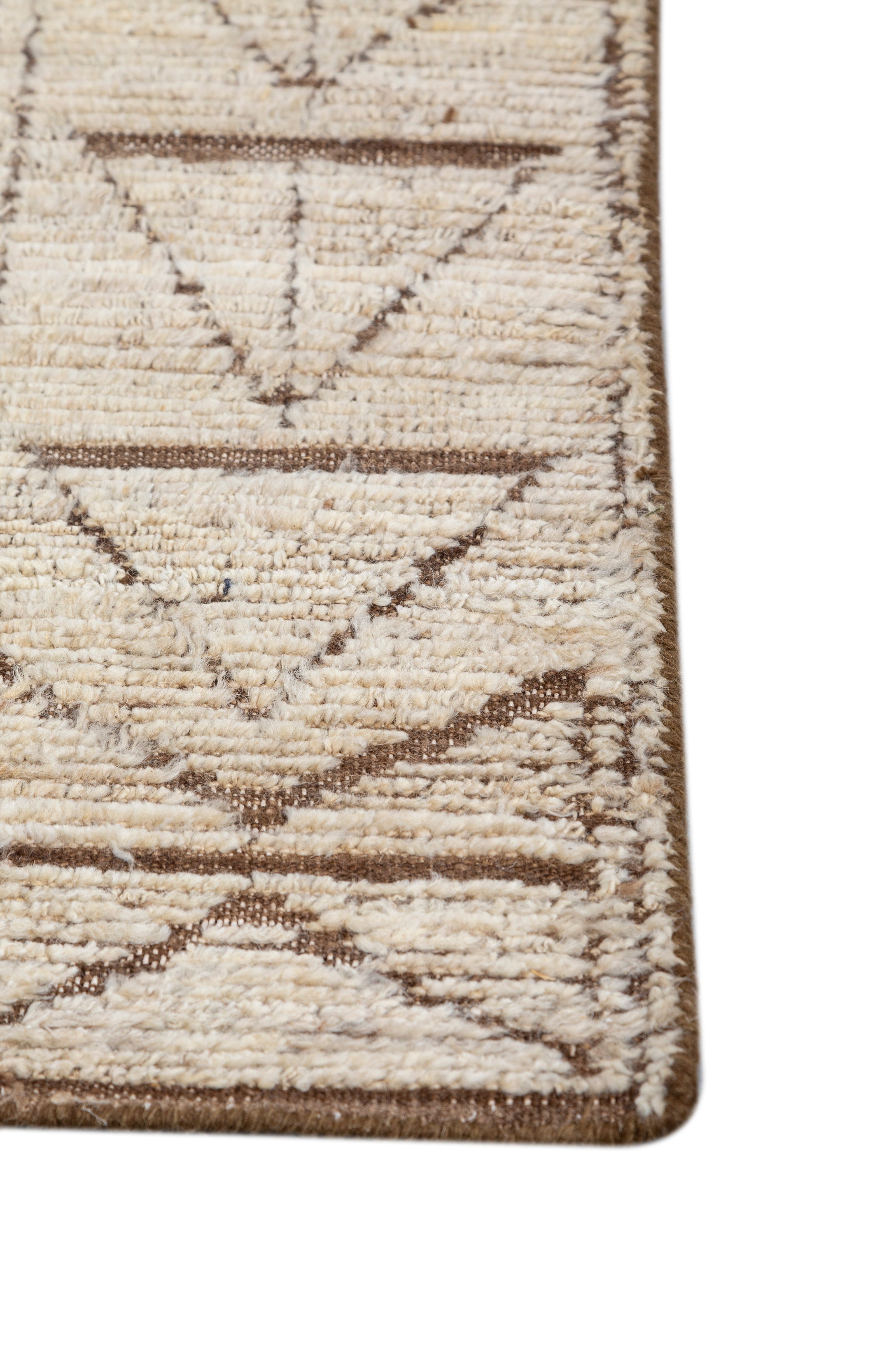 Carpet For Living room 6x9 Feet Ivory Wool Rectangle Moroccan and Tribal Rug