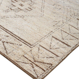 Carpet For Living room 6x9 Feet Ivory Wool Rectangle Moroccan and Tribal Rug