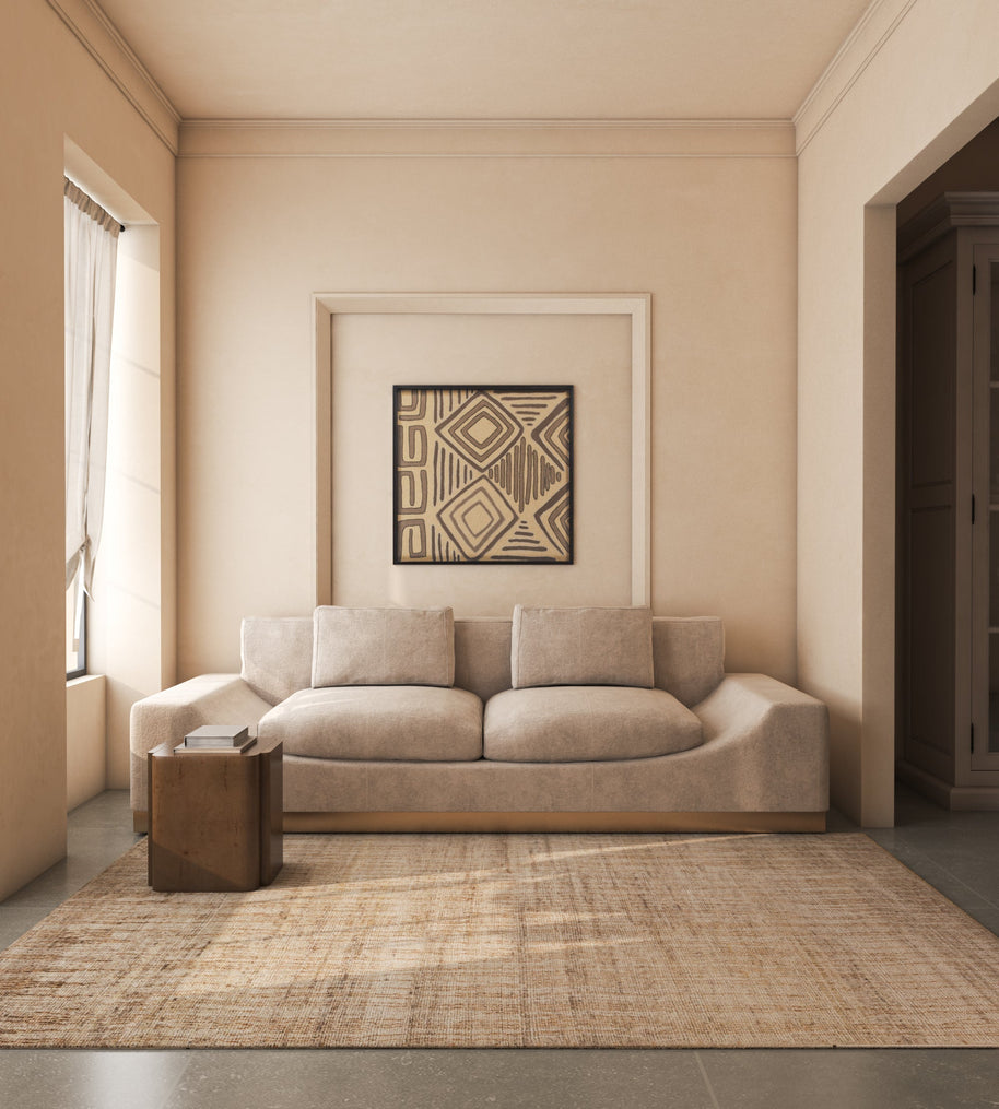 Carpet For Living room 8x10 Feet Beige and Brown Wool Rectangle Moroccan and Tribal Rug - I MEAN DESIGN