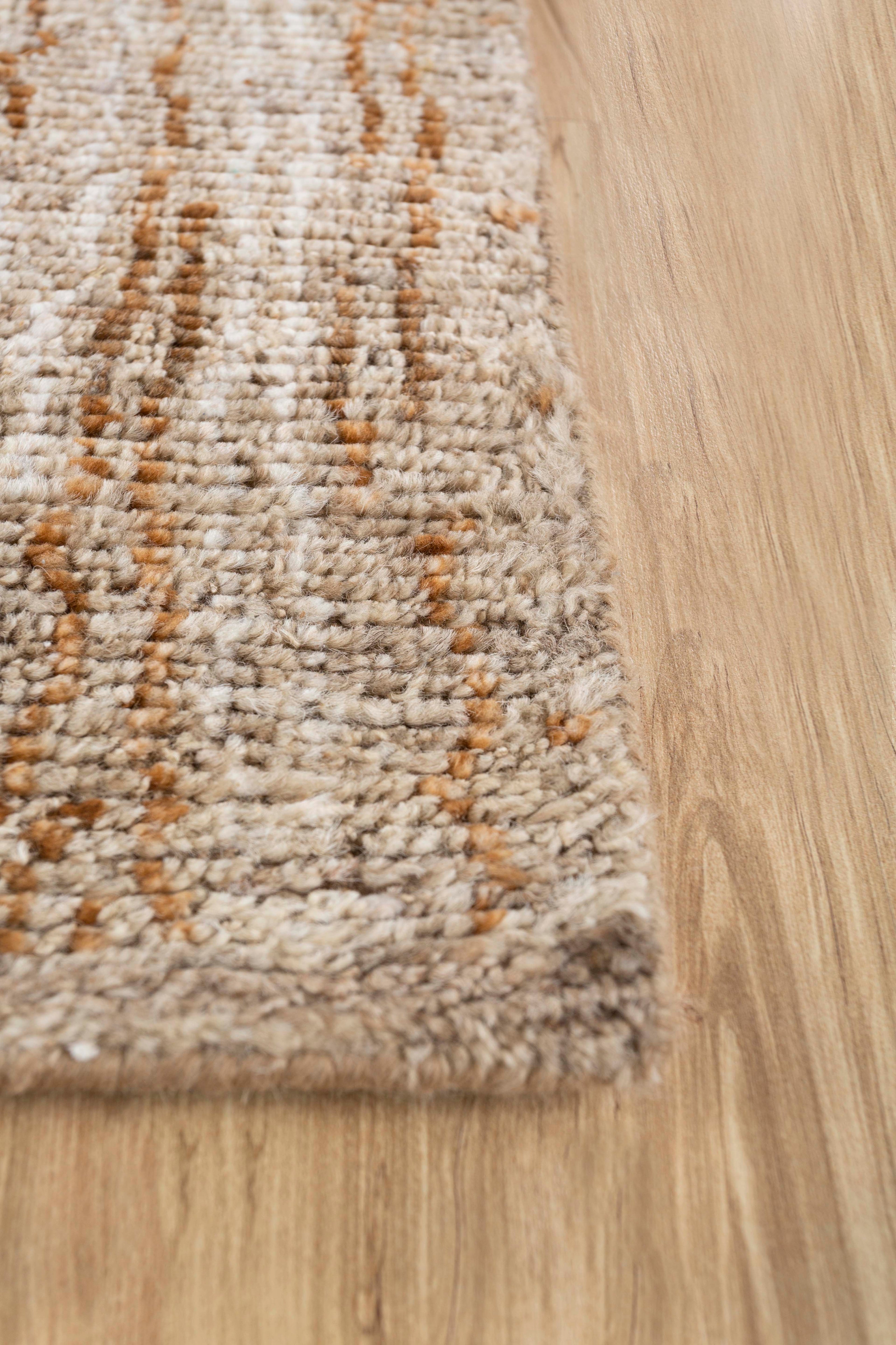 Carpet For Living room 8x10 Feet Beige and Brown Wool Rectangle Moroccan and Tribal Rug