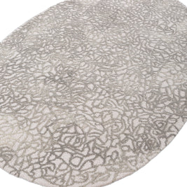 Carpet For Living room 4x6 Feet Ivory Wool Irregular Abstract Rug