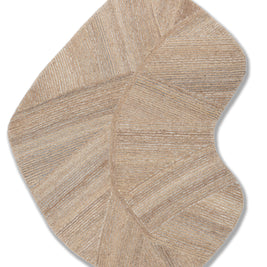 Carpet For Living room 4x3'1 Feet Beige and Brown Wool Irregular Abstract Rug