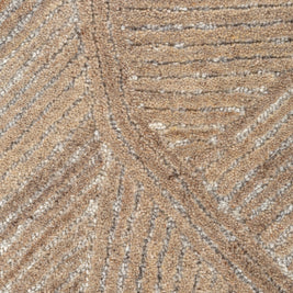 Carpet For Living room 4x3'1 Feet Beige and Brown Wool Irregular Abstract Rug