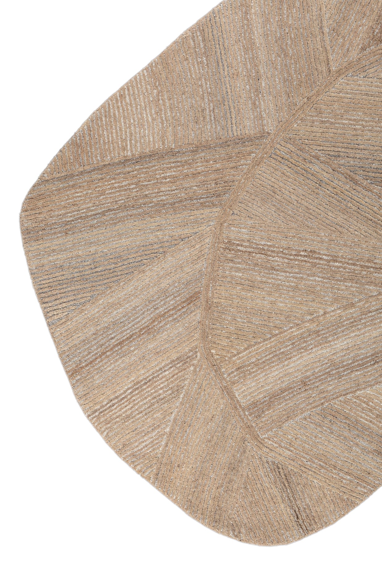 Carpet For Living room 4x3'1 Feet Beige and Brown Wool Irregular Abstract Rug