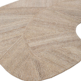 Carpet For Living room 4x3'1 Feet Beige and Brown Wool Irregular Abstract Rug