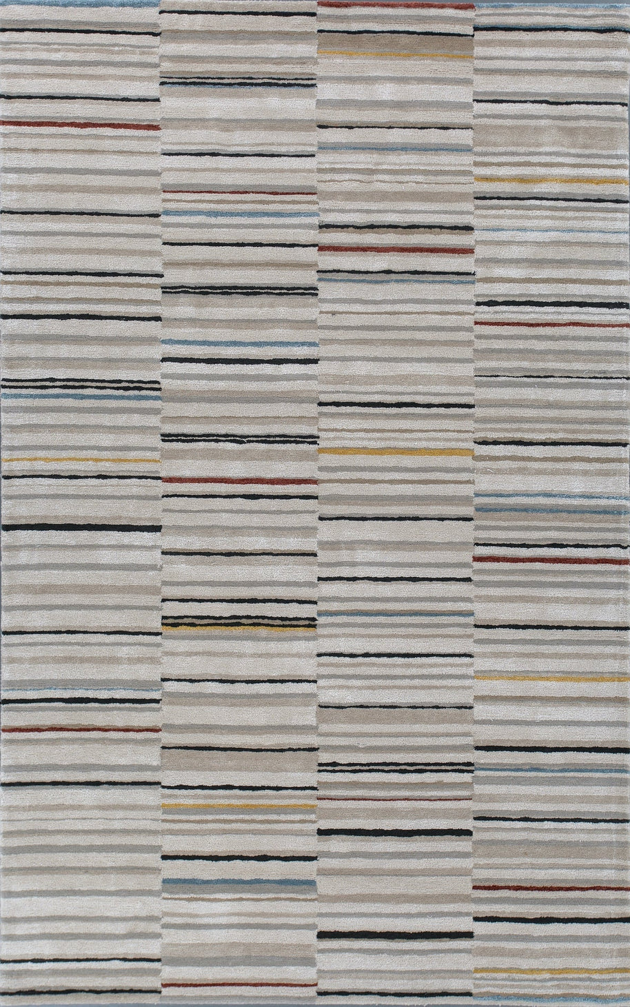 Carpet For Living room 6X9 Feet Ivory Wool & Viscose Rectangle Abstract Rug