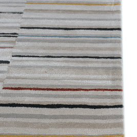 Carpet For Living room 6X9 Feet Ivory Wool & Viscose Rectangle Abstract Rug