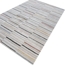 Carpet For Living room 6X9 Feet Ivory Wool & Viscose Rectangle Abstract Rug