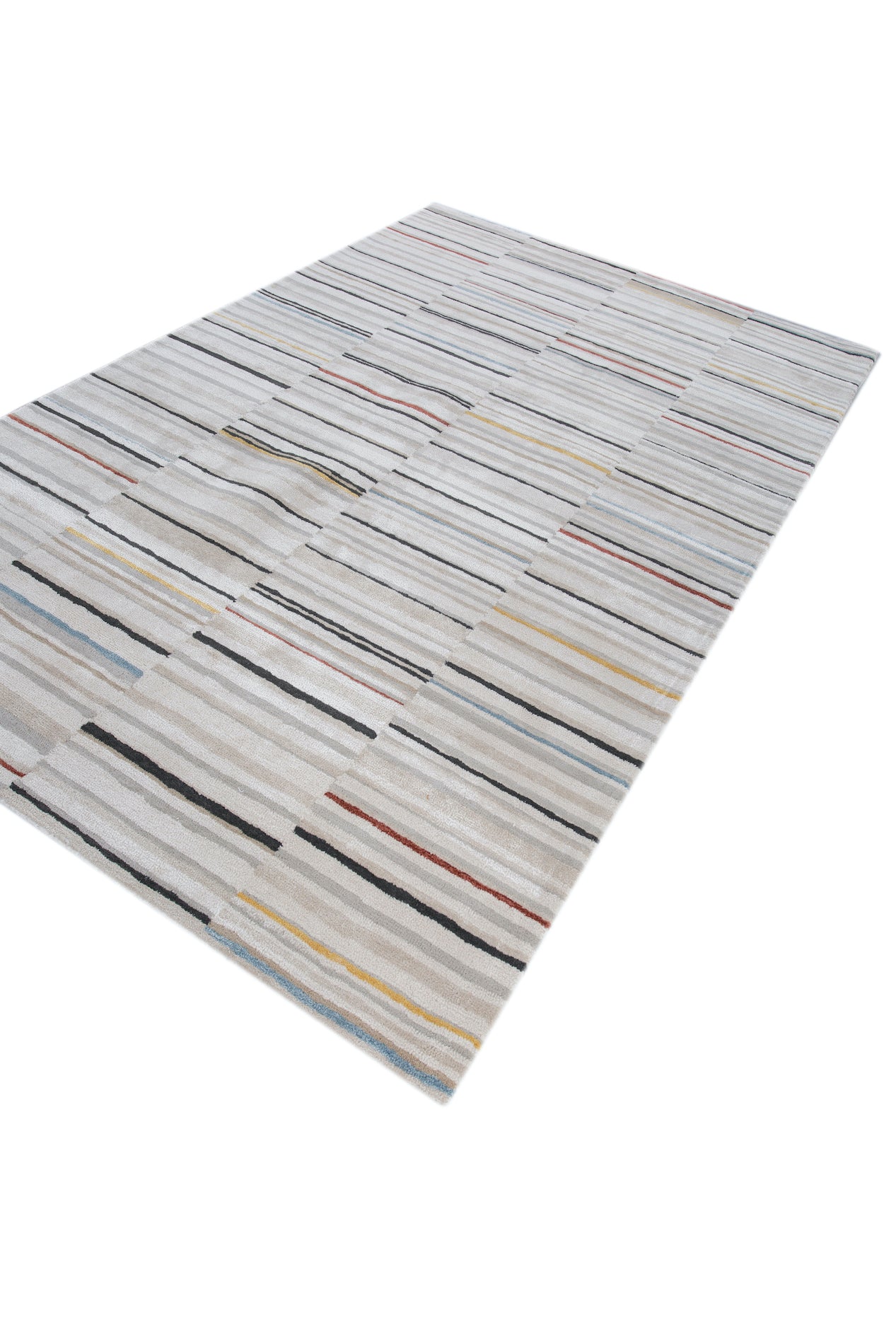 Carpet For Living room 6X9 Feet Ivory Wool & Viscose Rectangle Abstract Rug