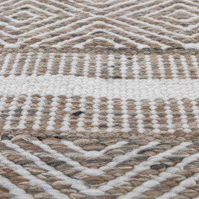 Carpet For Living room 6x9 Feet Beige and Brown Wool and Polyester Rectangle Vintage and Distressed Rug