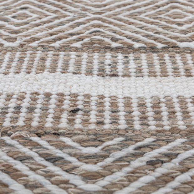 Carpet For Living room 6x9 Feet Beige and Brown Wool and Polyester Rectangle Vintage and Distressed Rug