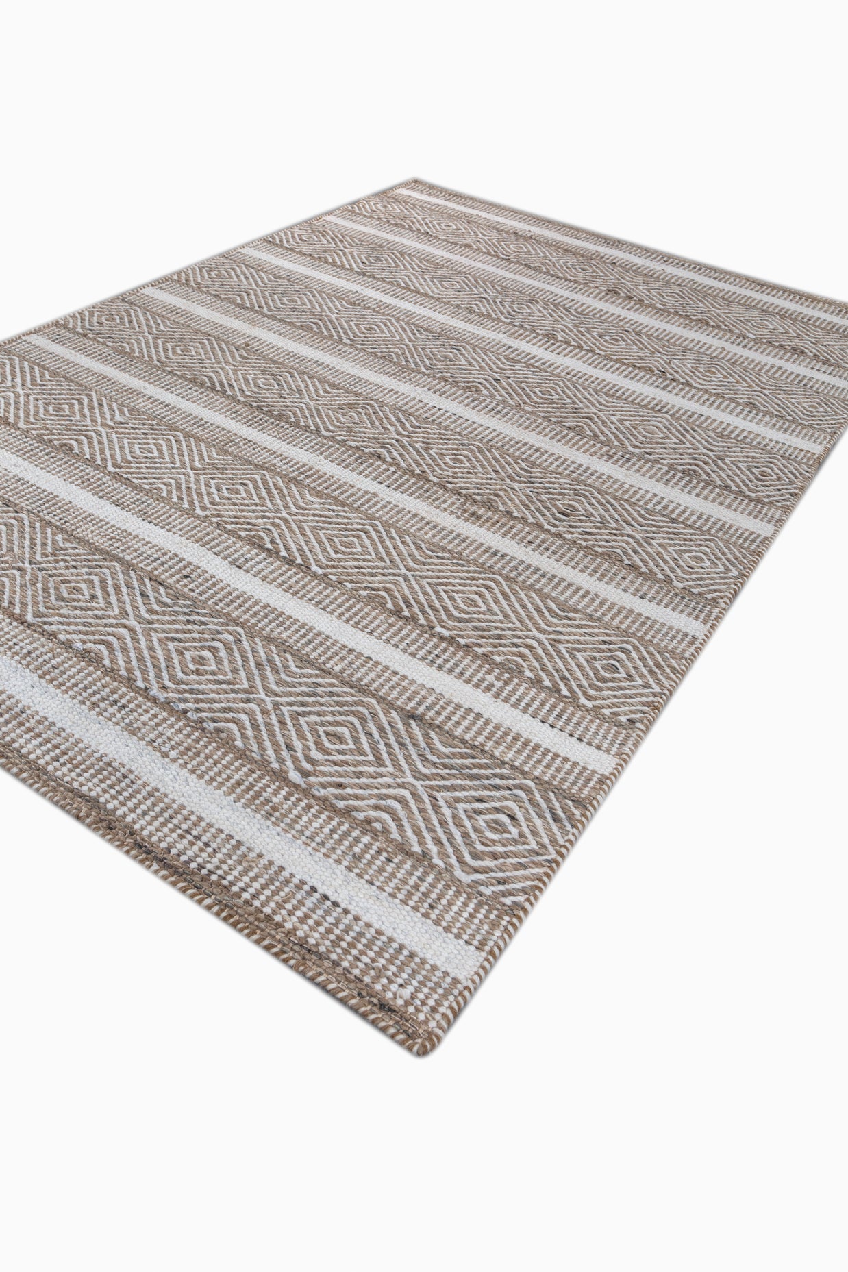 Carpet For Living room 6x9 Feet Beige and Brown Wool and Polyester Rectangle Vintage and Distressed Rug