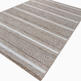 Carpet For Living room 6x9 Feet Beige and Brown Wool and Polyester Rectangle Vintage and Distressed Rug