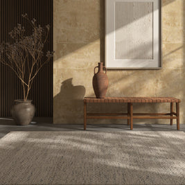 Carpet For Living room 6x9 Feet Beige and Brown Wool and Polyester Rectangle Geometric and Stripes Rug