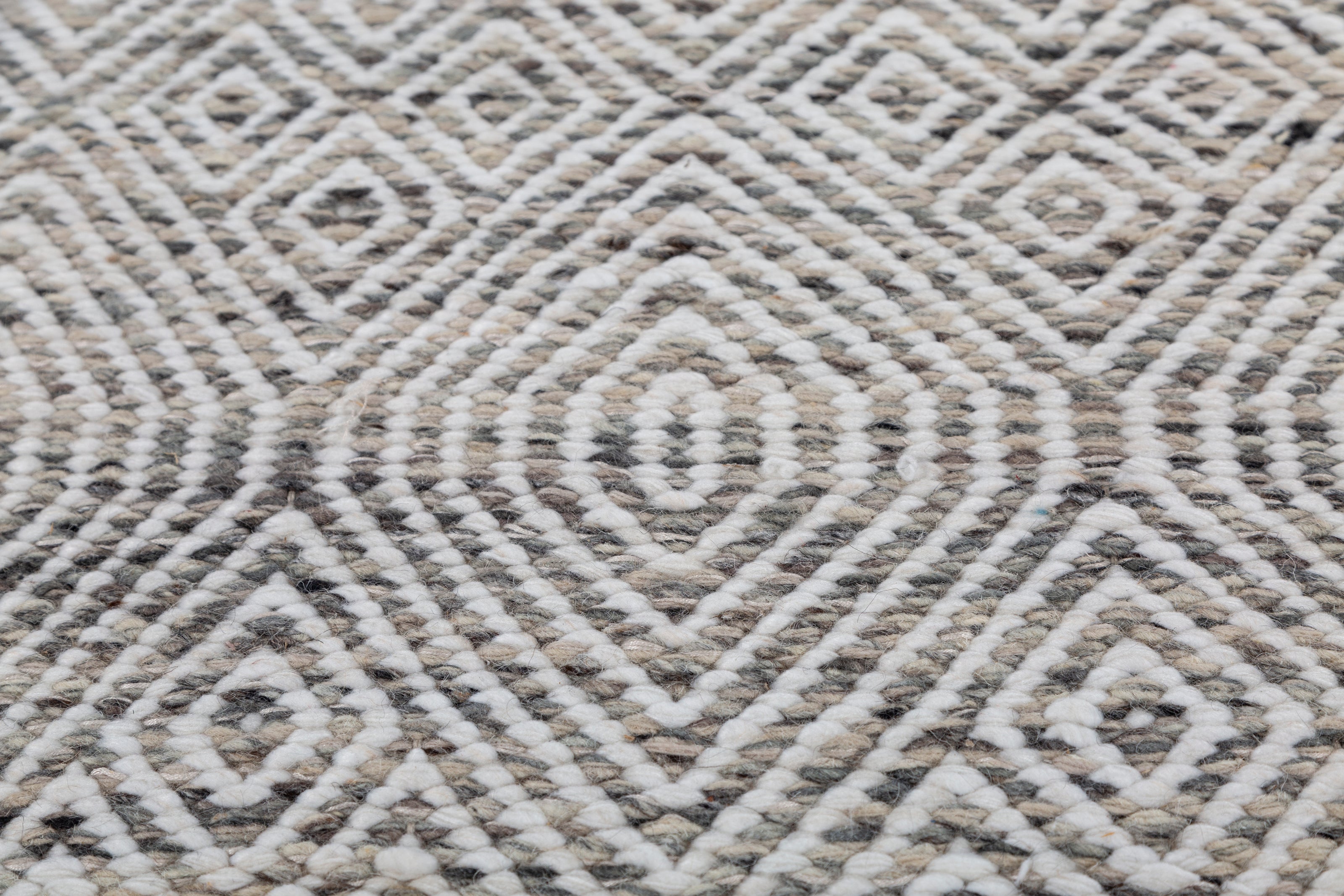 Carpet For Living room 6x9 Feet Beige and Brown Wool and Polyester Rectangle Geometric and Stripes Rug