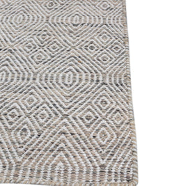 Carpet For Living room 6x9 Feet Beige and Brown Wool and Polyester Rectangle Geometric and Stripes Rug