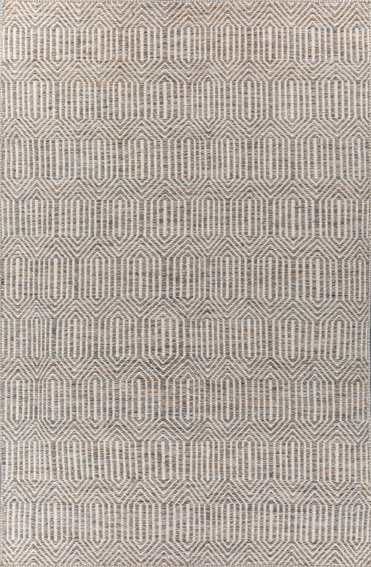 Carpet For Living room 6x9 Feet Grey and Black Wool and Viscose Rectangle Geometric and Stripes Rug