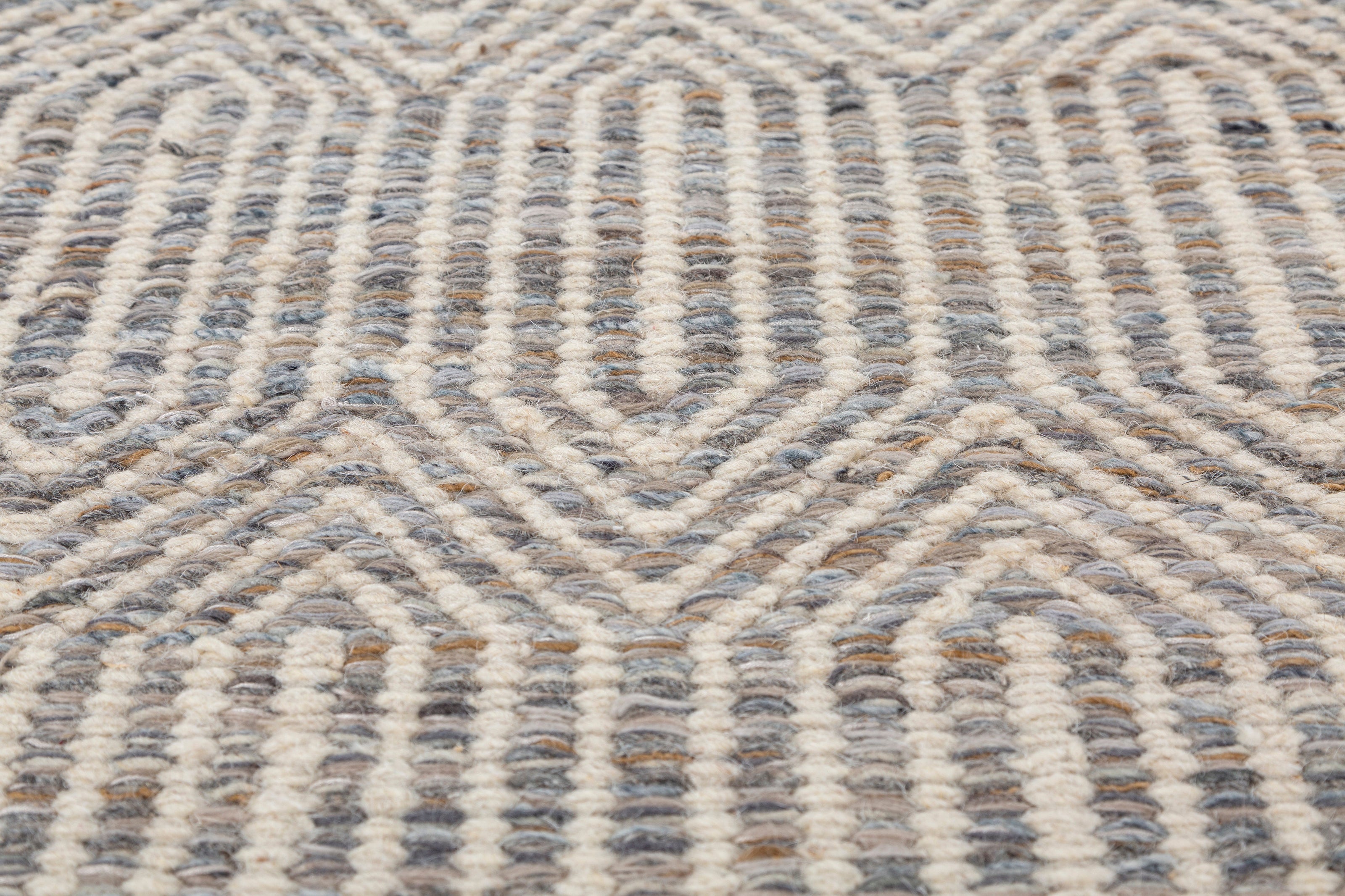 Carpet For Living room 6x9 Feet Grey and Black Wool and Viscose Rectangle Geometric and Stripes Rug