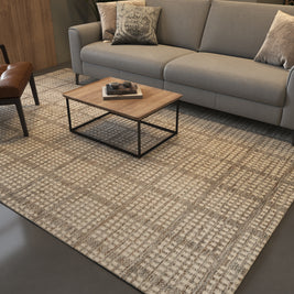 Carpet For Living room 6x9 Feet Grey and Black Wool and Viscose Rectangle Moroccan and Tribal Rug