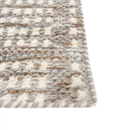 Carpet For Living room 6x9 Feet Grey and Black Wool and Viscose Rectangle Moroccan and Tribal Rug