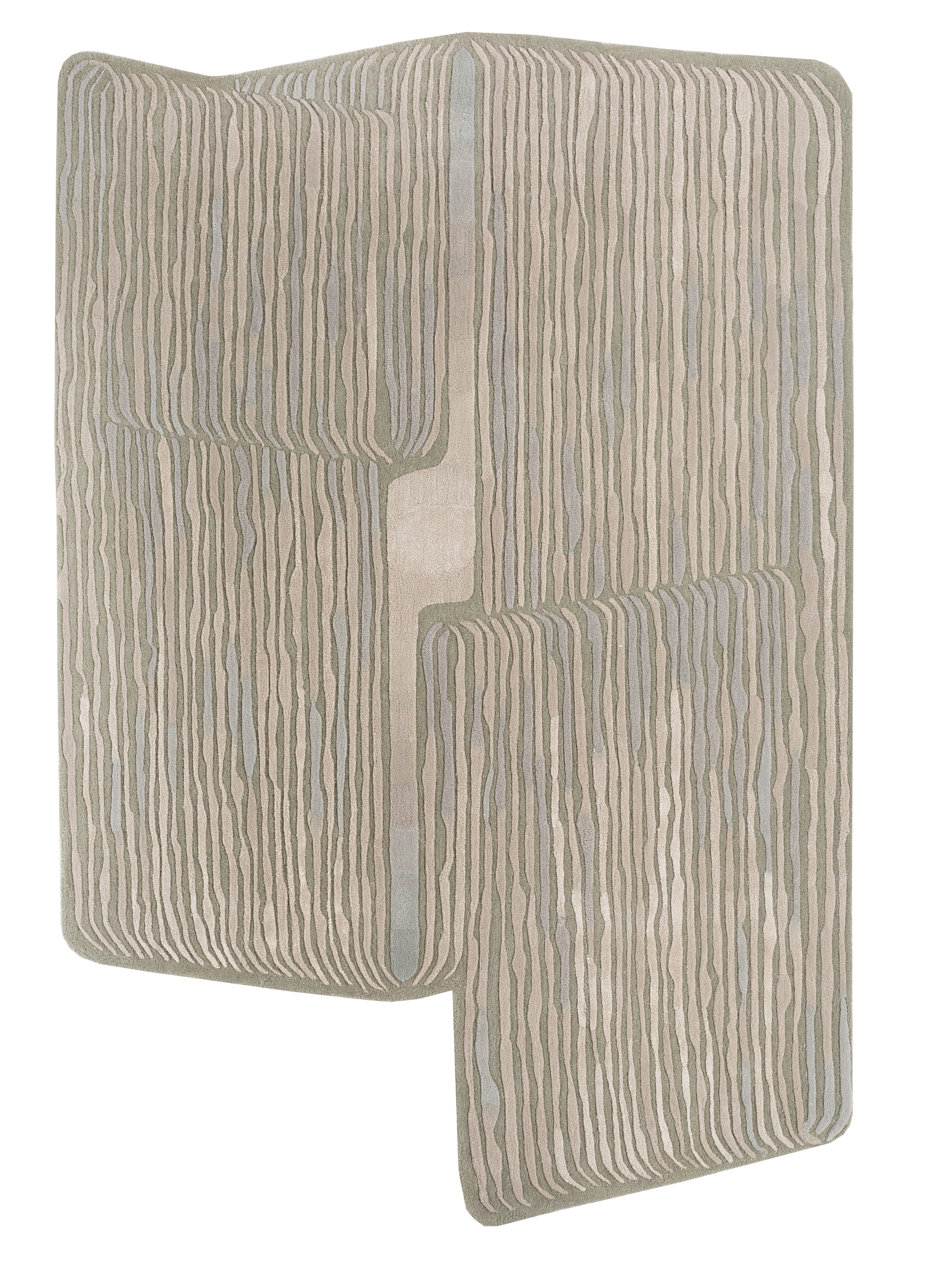 Carpet For Living room 6x9 Feet Blue Wool and Viscose Irregular Abstract Rug