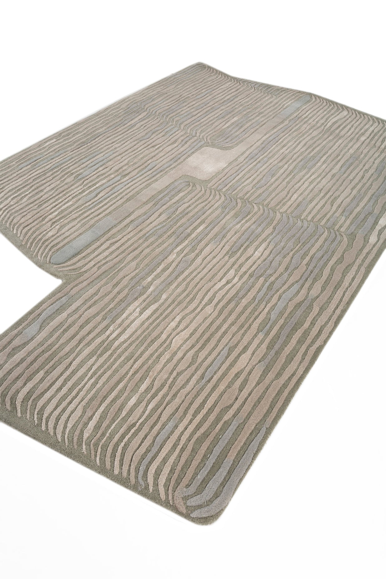 Carpet For Living room 6x9 Feet Blue Wool and Viscose Irregular Abstract Rug