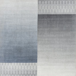 Carpet For Living room 6X9 Feet Grey And Black Wool Rectangle Geometric And Stripes Rug