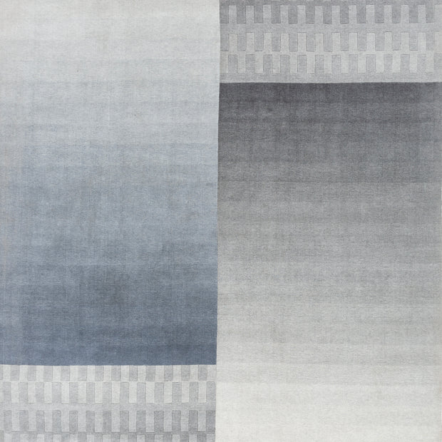 Carpet For Living room 6X9 Feet Grey And Black Wool Rectangle Geometric And Stripes Rug