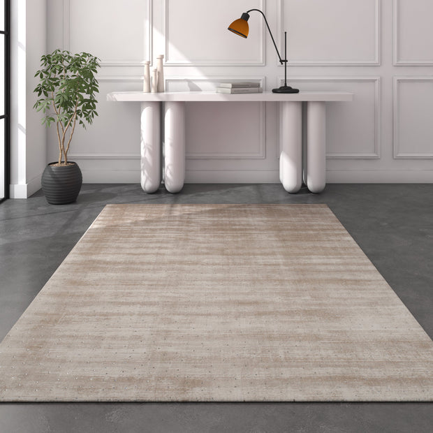 Carpet For Living room 5X7 Feet Grey And Black Viscose Rectangle Solid Rug