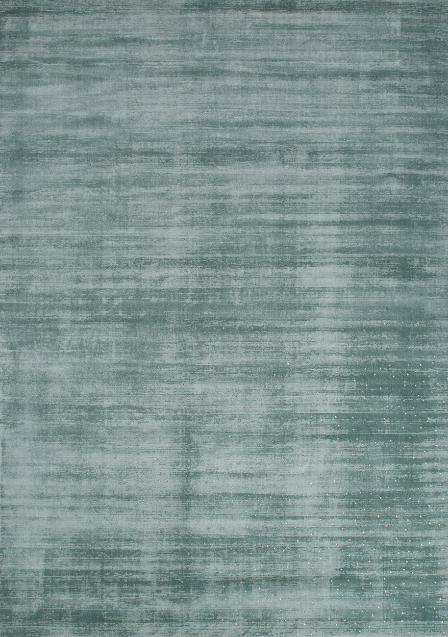 Carpet For Living room 5X7 Feet Blue Viscose Rectangle Solid Rug - I MEAN DESIGN