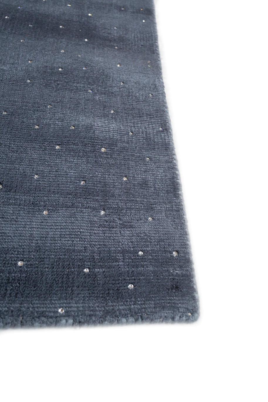 Carpet For Living room 5X8 Feet Blue Viscose Rectangle Solid Rug - I MEAN DESIGN